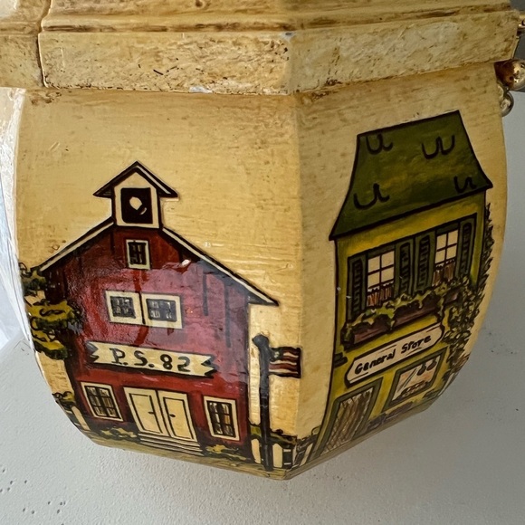 Vintage Wood Purse Village Square Octagon~ Candy Store. - Picture 3 of 11